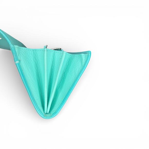 Authentic Tiffany & Co. Continental Flap Wallet Signature Tiffany Blue Leather - Picture 8 of 15